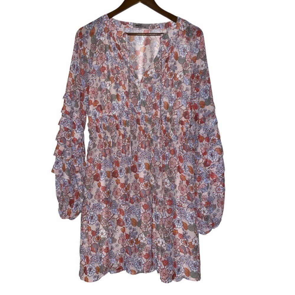 North And Co Vintage Floral Biba Flare Dress‎ Women L NEW Bohemian Cottagecore